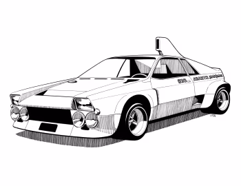 Esboço (sketch) Abarth SE030 '1974