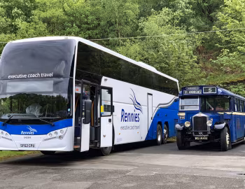 Volvo B11RT Plaxton Elite i, Albion Valkyrie PW65 Alexander