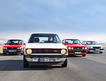 Volkswagen Golf GTI 3-door, Opel Kadett GT/E 5-door, Ford Escort RS2000, Alfa Romeo Alfasud