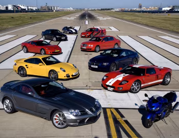 Bentley Continental Flying Spur, Alpina B5 Limousine, Shelby Cobra Daytona Coupe, Ford GT, BMW M6 Coupe, Porsche 911 Turbo Coupe, Chevrolet Corvette Z06, Kawasaki Ninja ZZR1400, Mercedes-Benz SLR McLaren, Vauxhall