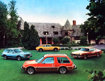AMC Matador Coupe Barcelona Pkg., AMC Gremlin X Levi's, AMC Pacer 2-door Station Wagon D/L Pkg., AMC AMX