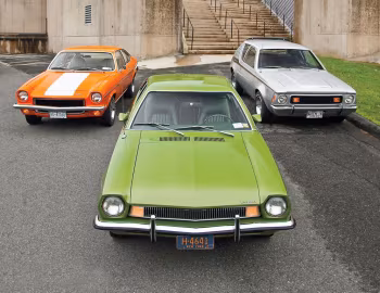 Chevrolet Vega GT 3-door Hatchback Coupe, Ford Pinto Runabout, AMC Gremlin Pkg. X