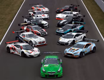 Aston Martin, Audi, BMW, Ford, Lamborghini, McLaren, Nissan, Porsche, Ferrari, Mercedes-Benz, Alpina, SaReNi Camaro GT, Chevrolet Corvette C6.R