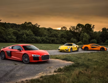 McLaren 570S Coupé, Audi R8 V10 Plus, Porsche 911 Turbo S Coupe
