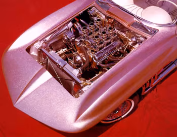 Sob o capô Chevrolet Corvette Asteroid Barris Kustom '1963