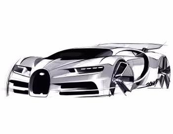 Скетч Bugatti Chiron '2016