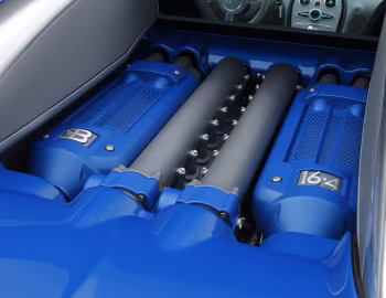 Bajo el capó Bugatti Veyron "Bleu Centenaire" '2009