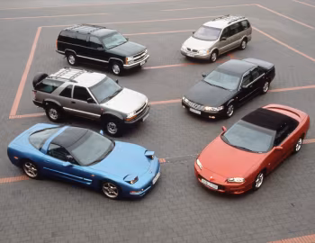 Chevrolet Tahoe, Cadillac Seville STS, Chevrolet Blazer ZR2, Chevrolet Camaro Convertible, Chevrolet Corvette Coupe, Chevrolet Trans Sport