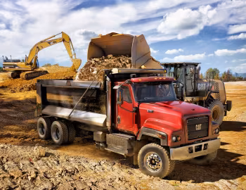 Caterpillar 345B L, Caterpillar CT681 Dump Truck, Cat 966K