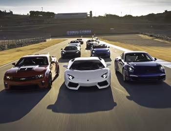 Chevrolet Camaro ZL1, Jaguar, Lamborghini, McLaren, Nissan, Porsche, Shelby, Subaru, Mercedes-Benz