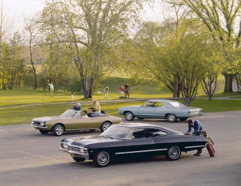 Chevrolet Impala Sport Сoupe, Chevrolet Camaro SS L35 Convertible, Chevrolet Chevelle Malibu Sport Coupe