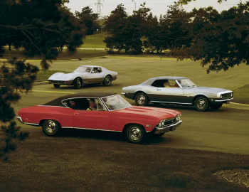 Chevrolet Chevelle Malibu SS Sport Coupe, Chevrolet Camaro SS Convertible, Chevrolet Corvette Coupe