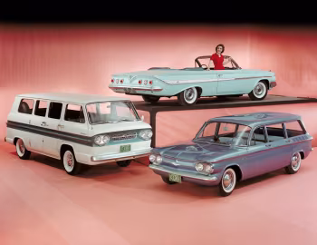 Chevrolet Corvair Greenbrier Sportswagon, Chevrolet Impala Convertible, Chevrolet Corvair Deluxe 700 Lakewood