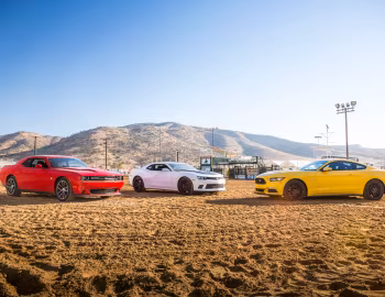 Chevrolet Camaro SS 1LE, Ford Mustang GT Fastback, Dodge Challenger R/T
