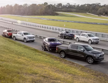 Ford Mustang Shelby GT350, Dodge Challenger, Ford F-150 Limited SuperCrew, Chevrolet Camaro SS 1LE, Chevrolet Silverado High Country Crew Cab, Ram 1500 Limited