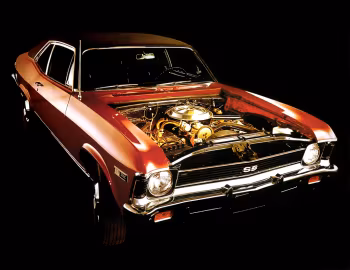 Bajo el capó 1969 Chevrolet Nova Coupe SS 350 Pkg. (11427)