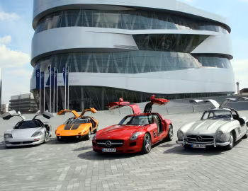 Mercedes-Benz C112 Concept, Mercedes-Benz 300 SL, Mercedes-Benz C111-II D Concept, Mercedes-Benz SLS 63 AMG