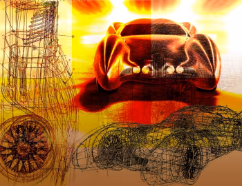 Esboço (sketch) Colani Mega-Roadster Horch '1996