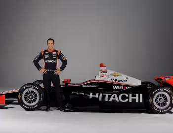 Hélio Castroneves, Team Penske Dallara DW12 Oval Course Aero kit Hitachi Livery