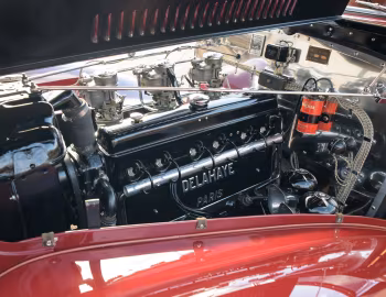 Bajo el capó Delahaye 135 MS Roadster par Guillore (#800388) '1947