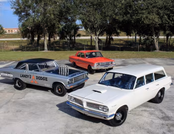 Ford Fairlane Thunderbolt, Pontiac Tempest 421/405 HP Super Duty Lightweight Safari, Dodge Coronet Hemi A/FX Lightweight Hardtop Coupe