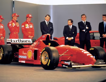Ferrari F310, Luca Cordero di Montezemolo, Jean Todt, Michael Schumacher, Eddie Irvine