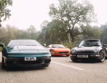 Lotus Esprit V8, Porsche 911 Carrera 3.6 Coupe, Ferrari F355 Berlinetta