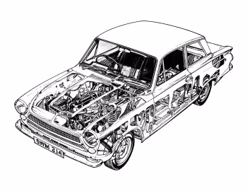 Ford Cortina 2-door Saloon [UK-spec] (MkI) '1964–66