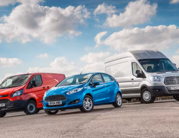 Ford Fiesta Zetec 5-door, Ford Transit Custom, Ford Transit Van L2H3