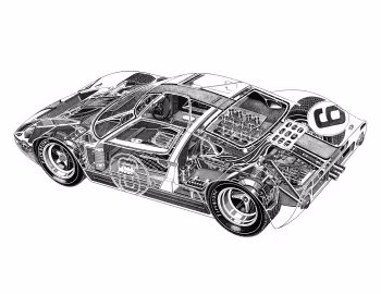 Ford GT40 Lightweight Race Car (P/1075) '1968