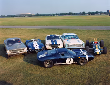 Ford Mustang, Shelby Cobra 427 Prototype, Rob Walker Racing Team Ford GT40, Shelby GT350R, Holman-Moody Ford Galaxie 500 NASCAR, Lotus 38