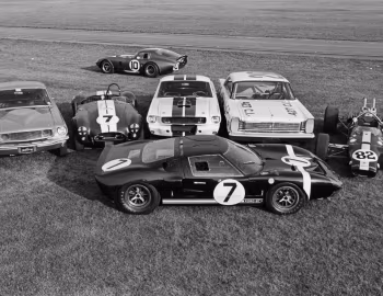 Shelby Cobra Daytona Coupe, Lotus 38, Ford Mustang, Shelby GT350R, Holman-Moody Ford Galaxie 500 NASCAR, Rob Walker Racing Team Ford GT40, Shelby Cobra 427 Prototype