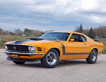 1970 Ford Mustang Boss 302 with shaker hood scoop option (63B)