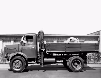 Henschel HS 12 HAKV FEKA Dreiseitenkippaufbau mit Steibock Ladekran '1962–67