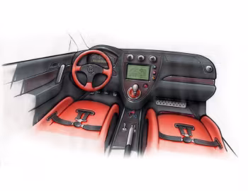 Esboço (sketch) Honda Civic Si Hatchback Concept (EP3) '2003
