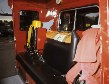 Interior 1974 International Harvester Cargostar CO-1950B Pierreville 100 ft Ladder Truck [Canada]