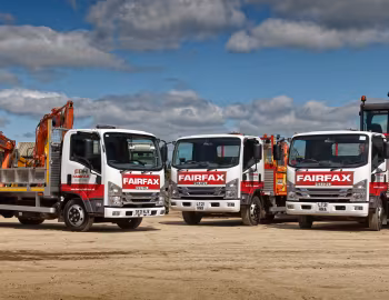 Isuzu Grafter N35.150 rigid with a Nesmo beavertail body, Isuzu Forward N75.190 rigid with a Shawtrack beavertail body