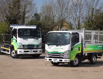 Isuzu Forward F135.240 Hiab Multi-Lift hook loader truck, Isuzu Grafter N35.125 caged tipper