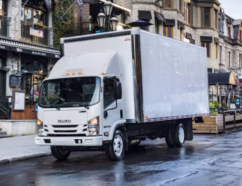 2019–21 Isuzu NPR-HD Gas with Transit dry freight body [Canada] '2018–21