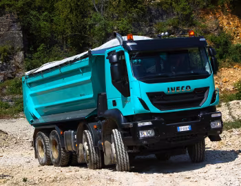 Iveco Trakker Hi-Land 500 rigid 8×4 with Gervasi tipper body '2013–pr.