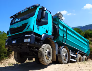 Iveco Trakker Hi-Land 500 rigid 8×4 with Gervasi tipper body '2013–pr.