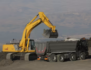 New Holland E Series Excavators, Iveco Trakker AD410T50 with Gervasi tipper body