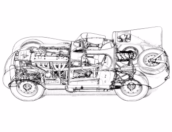 Jaguar D-Type "Short Nose" with stabilisation fin '1955–56