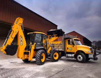International DuraStar 4400 Dump Truck, JCB 4CX Eco 15FT Super