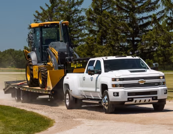 John Deere 310L, Chevrolet Silverado 3500 HD LTZ "Custom Sport" Crew Cab