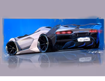 Esboço (sketch) Lamborghini SC20 '12.2020