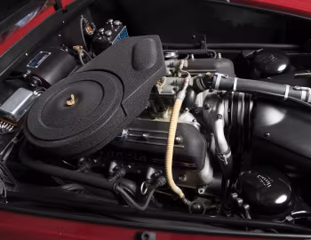 Sous la capuche Lancia Aurelia PF200 Spyder (B52#1052) '1953