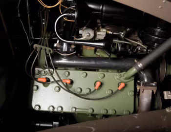 Under the hood 1937 LaSalle Sport Coupe (37-5027)