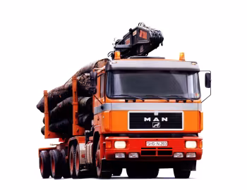 MAN 24.362 DF лесовоз с краном-манипулятором Jonsered Glogger 1800 (F90 Typ F08) '04.1987–02.1990
