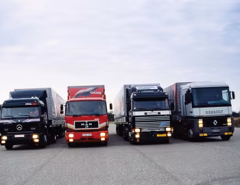 Mercedes-Benz 1748 S, Renault AE 500 4×2 tractor, Scania R143M/470, MAN 19.502 FLS